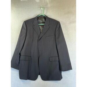 SFA Saks Fifth Avenue Mens Navy Blue 100% Wool 3-Button Blazer Suit Jacket 44R